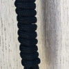 yacht braid lead rope 9/16 inch black eye splice and leather popper